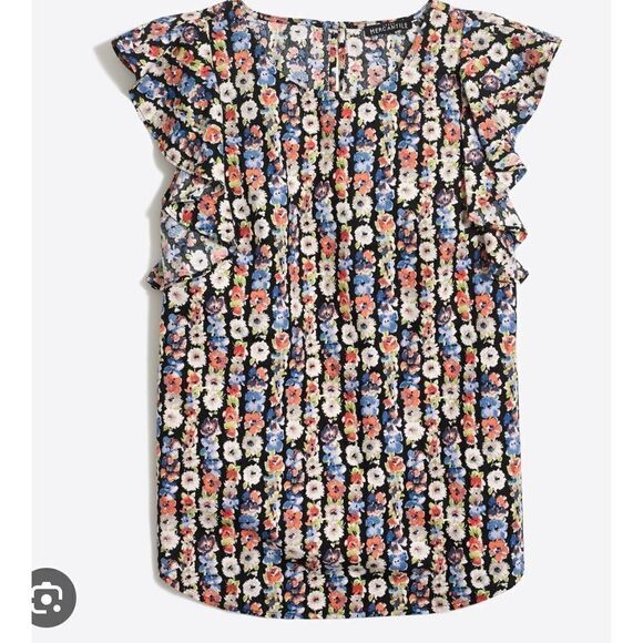 J.Crew Mercantile NWT floral ruffled blouse xs - Picture 2 of 8